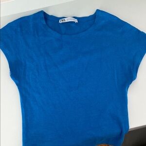Zara Vibrant Blue Casual Top